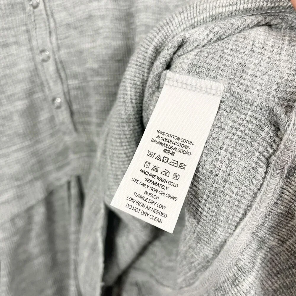 Free People We the Free Coastline Peplum Long Sleeve‎ Top Gray - Size XS